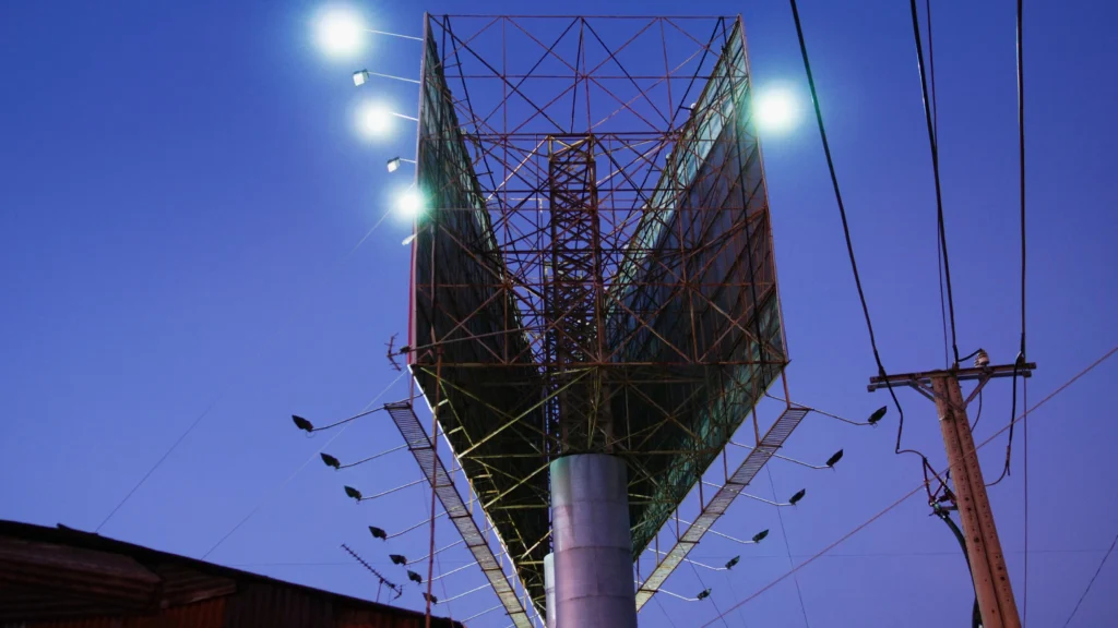 Los Angeles billboard at dusk